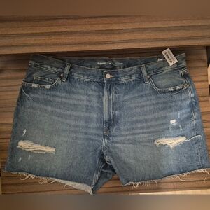 Blue Distressed Denim Shorts